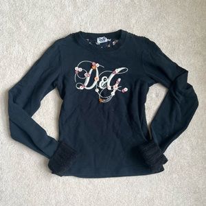 Dolce & Gabana long sleeve shirt juniors size 14 black pink